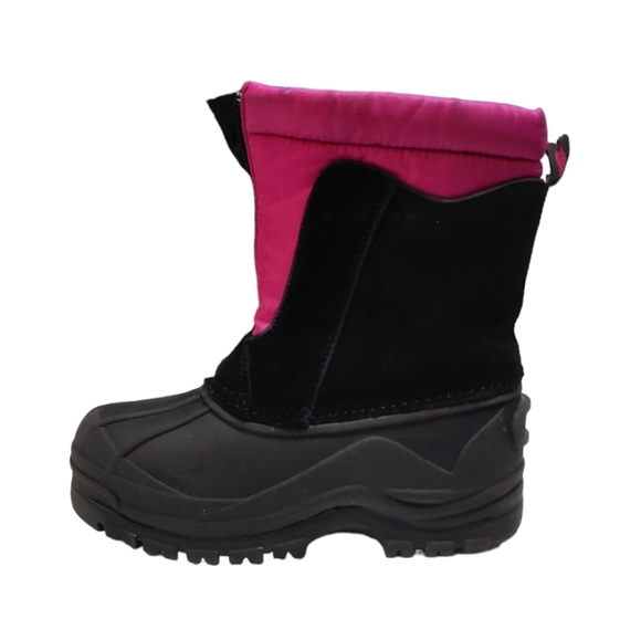 Totes Pink Black Suede Nora Winter Snow Boots Girls Youth Size 11 - Picture 9 of 9